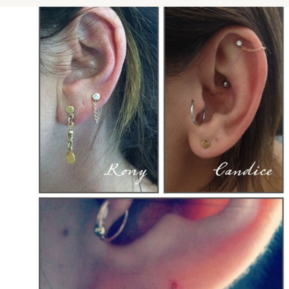Catbird 14k diamond stud + chain hoop earrings (pair) - Picture 9 of 9